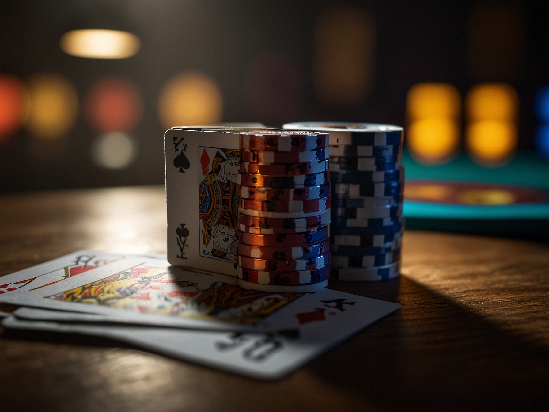 Games banner with slot reels and cards